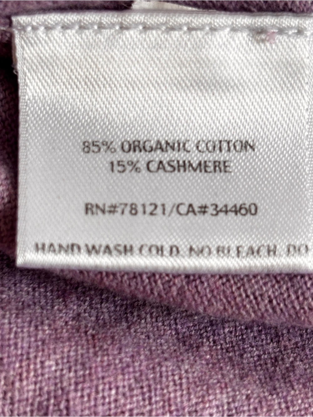 EILEEN FISHER: Lavender Cotton and Cashmere Tunic Sweater - Picture 5 of 6